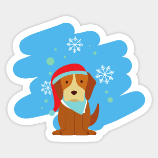 Cute christmas puppy dog Sticker